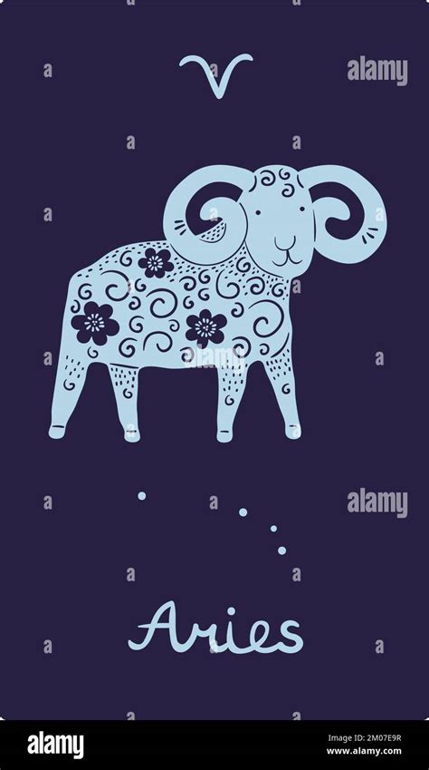 Zodiac Sign Card Astrological Symbol Patterned Silhouette Animal