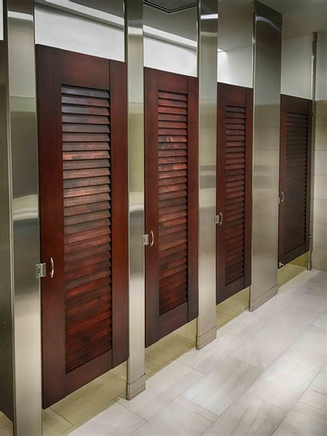 Ironwood Manufacturing Louvered Restroom Doors With Stainless Steel For