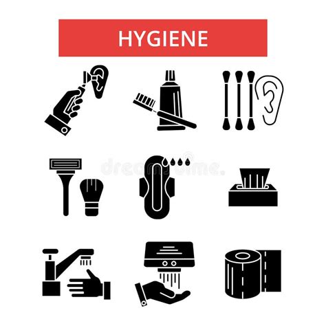 Hygiene Line Icons Signs Vector Set Outline Illustration Concept