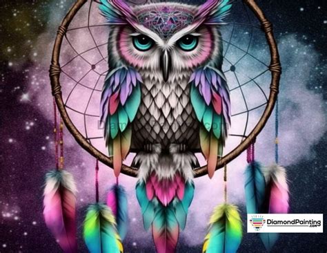 Rainbow Owl Dream Catcher Diy Diamond Art Diamond Painting