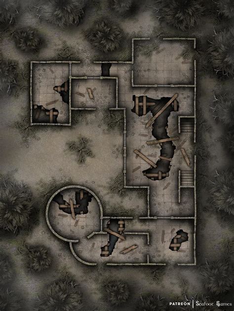 Haunted Orphanage 40x30x3 Multi Level Battlemap Dndmaps Fantasy