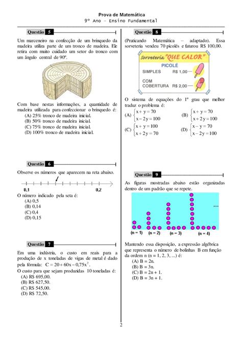 Exercicios De Matematica 9 Ano