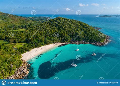 Aerial View Of Beautiful Island At Seychelles In The Indian Ocean Top