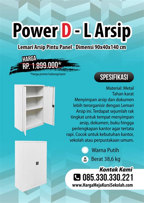 Cocok untuk menyimpan arsip, obat, dan barang lainnya. Lemari Arsip Besi Pintu Panel - Jual Kursi Meja Sekolah Besi