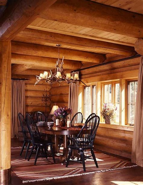 Secluded Colorado Log Cabin Photos Rustic Dining Room Rustic Dining