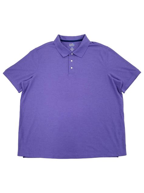 Croft And Barrow Mens Big And Tall Purple Performance Pique Polo T Shirt