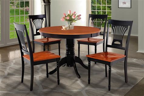 Brookline 5 Piece Small Kitchen Table And Chairs Set Finishblack