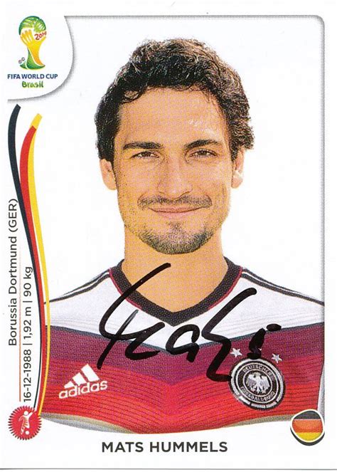 15 (club), 5 (national team) position: Kelocks Autogramme | Mats Hummels DFB Panini Sticker WM ...