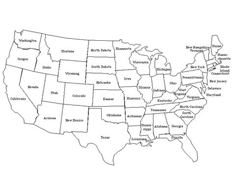 Printable Labeled Map Of America
