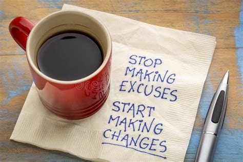 Stop Making Excuses Reminder Note Stock Image Image Of Motivation
