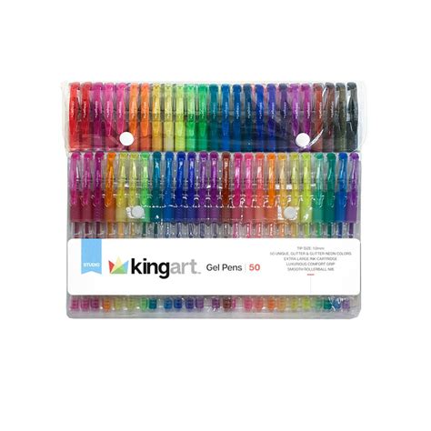 Kingart Soft Grip Glitter Gel Pens Set Of 50 Colors