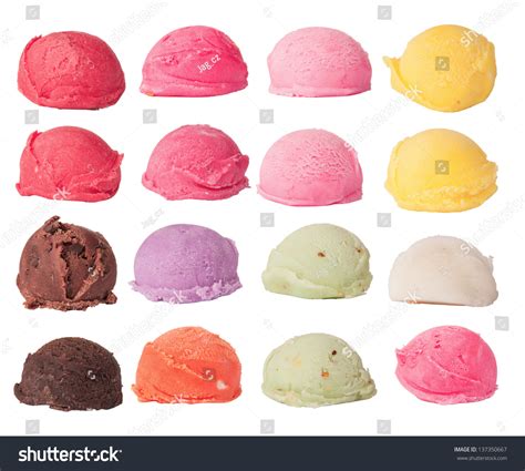 Ice Cream Scoops Collection Isolated On Stock Photo 137350667