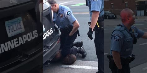 video minneapolis police officer kneels on black man who later died