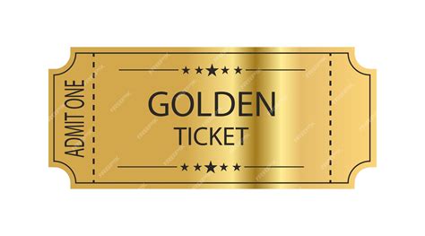Premium Vector | Golden ticket with stars and the inscription Admit one