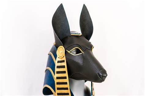 Pdf Pattern Leather Anubis Mask With Headpiece Etsy