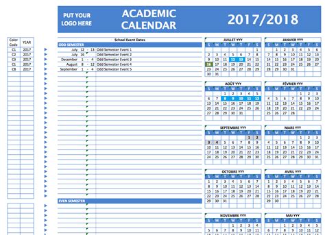 2019 Academic Calendar Templates