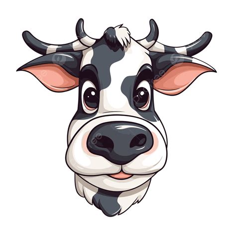 Orelha De Vaca Vetor Png Adesivo Clipart Cabeça De Vaca Dos Desenhos Animados No Fundo Branco