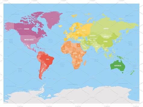 Colorful Political Map Of World By Petr Polák On Dribbble