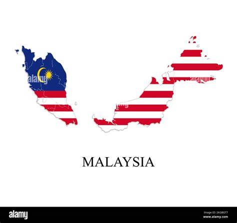 Malaysia Map Vector Illustration Malaysian City Tiger Of Asia Stock