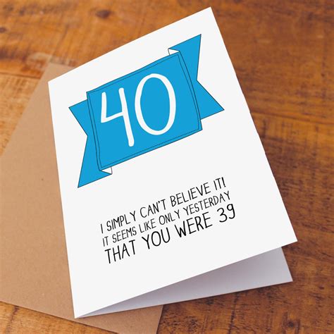 Happy 40th Birthday Card / Funny Birthday Card / Funny 40 Card