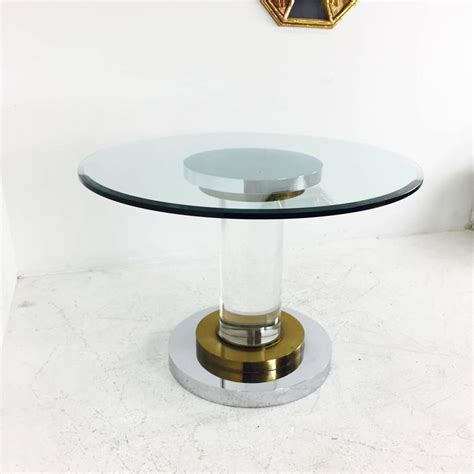 Lucite And Glass Pedestal Dining Table By Romeo Rega At 1stdibs