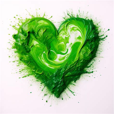 Premium Photo | Green heart on a white background The concept of nature