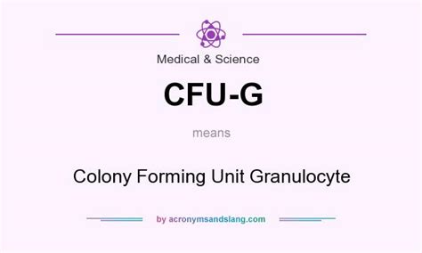 Definitions for colony ˈkɒl ə nicolony. What does CFU-G mean? - Definition of CFU-G - CFU-G stands ...