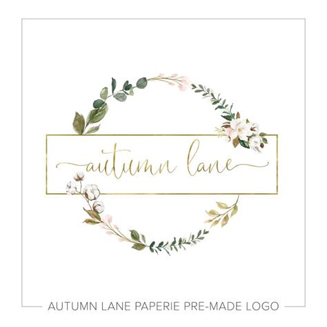Premade Logos By Autumn Lane Paperie 1k Designs Floral Logo
