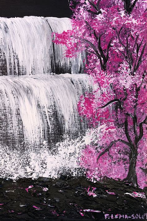 Original Grey And Pink Contemporary Abstract Landscape Painting On