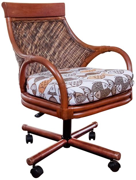 Wicker / rattan dining room chairs. Caster Chair Dining Rattan Swivel | Chair Pads & Cushions