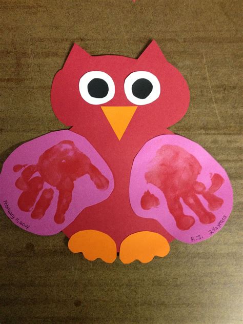 Owl Valentine Handprint Craft Valentine Crafts Handprint Art Crafts