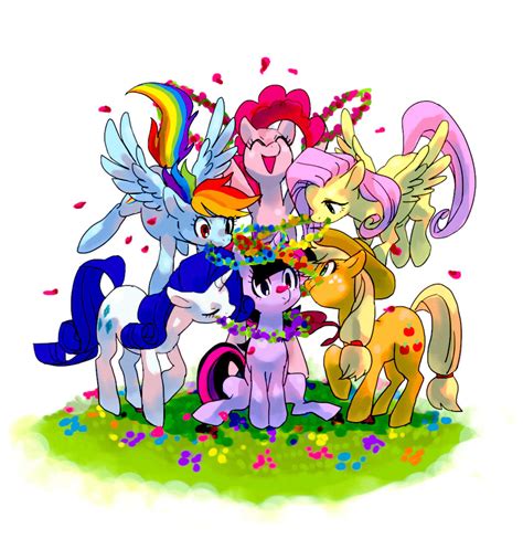 Twilight Sparkle Fluttershy Rainbow Dash Pinkie Pie Rarity And 1