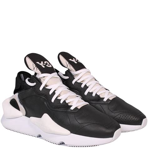 Y 3 Leather Y3 Kaiwa Black Sneakers For Men Lyst