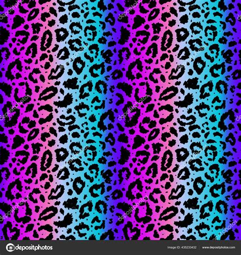Vector Seamless Pattern With Colored Leopard Print Animal Print