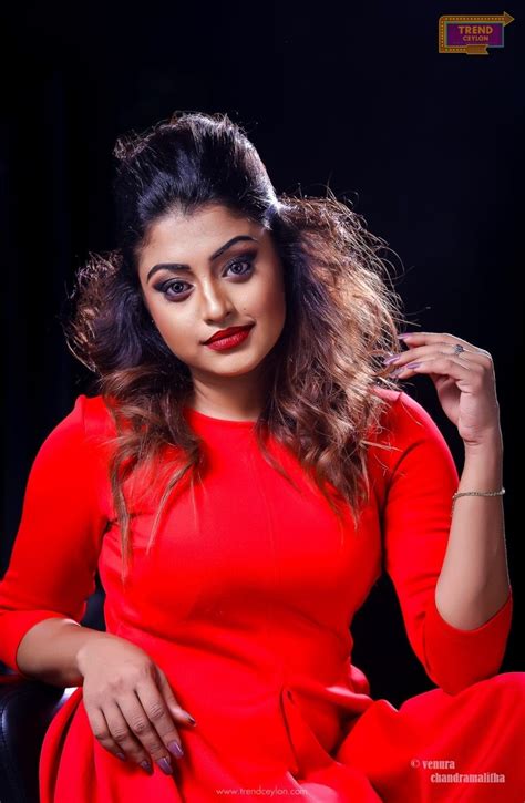 Photoshoot Of Sri Lankan Model Dinusha Siriwardana In Red Dress