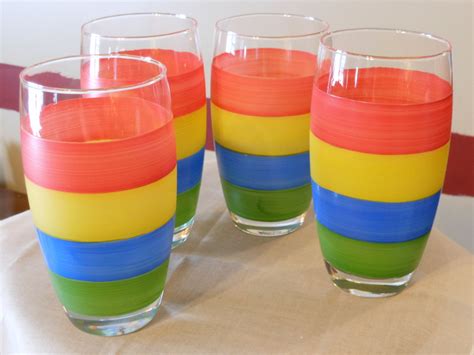 Brightly Colored Glass Tumblers