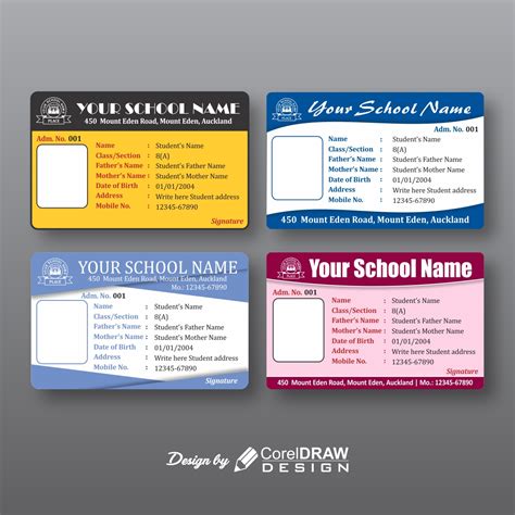 Download Collection Of Horizontal School Id Card Templates Coreldraw