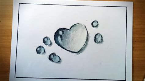 Heart Waterdrop Drawing With Oil Pastel Youtube
