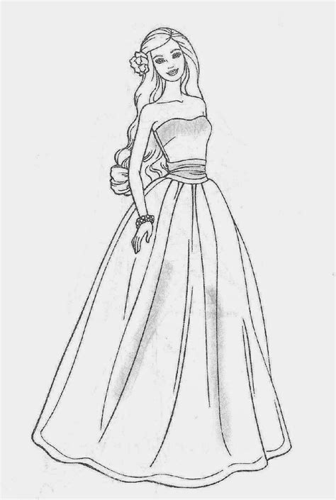 Coloring Pages Of Barbie Dresses Barbie Coloring Pages Fashion
