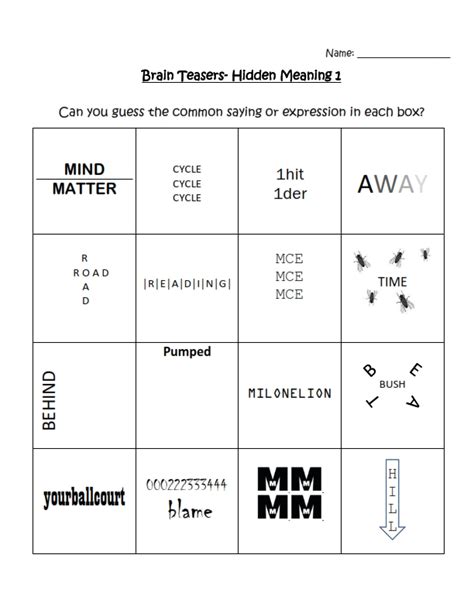 Brain Teasers Hidden Meaning Part 1 By Teach Simple
