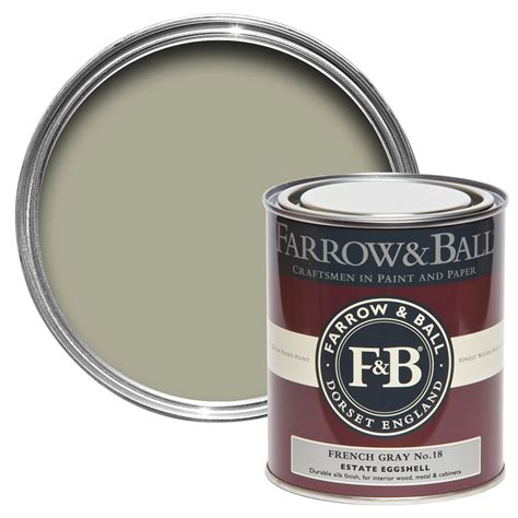 Farrow And Ball Estate Eggshell French Gray No18 Silk Sheen
