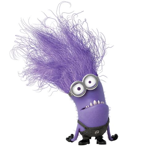 A Purple Minion With Long Hair On Its Head