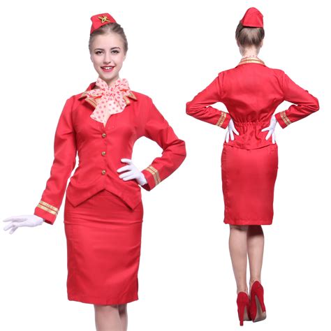 air hostess stewardess virgin cabin crew fancy dress flight attendant uniform ebay
