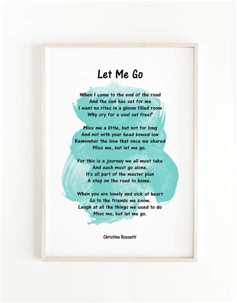 Let Me Go Poem By Christina Rossetti Christina Rossetti Etsy Hong Kong