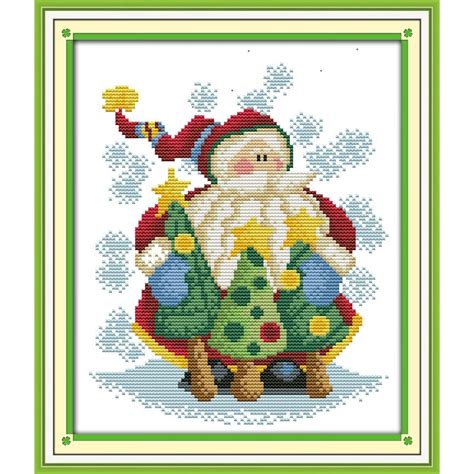 everlasting love santa claus 3 ecological cotton chinese cross stitch kits counted stamped