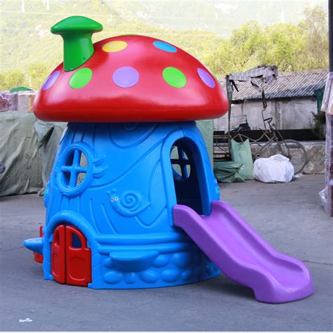 Wholesale Plastic Children Game Mushroom Playhouse Slides For Kids