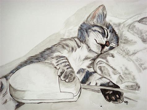 Cat And Mouse Painting By Carol Blackhurst