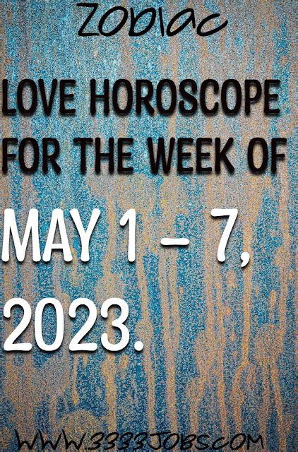 Love Horoscope For The Week Of May 1 7 2023 Horoscope May Aquarius