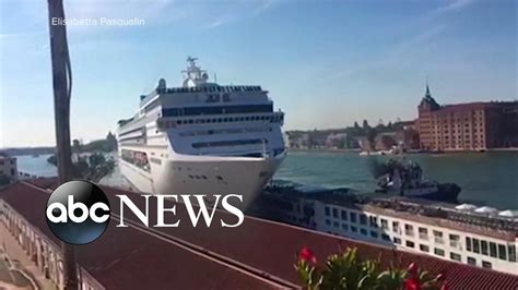 Massive Cruise Ship Crashes Into Port In Venice