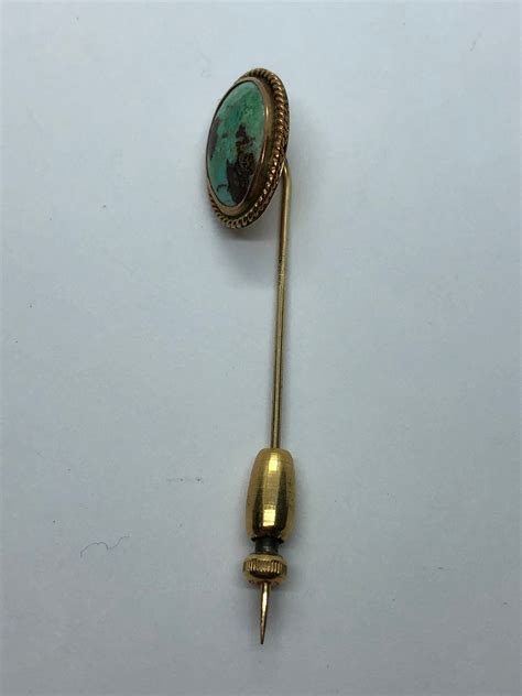 Vintage Hat Pin Turquoise 14k Gold Filled Etsy Uk